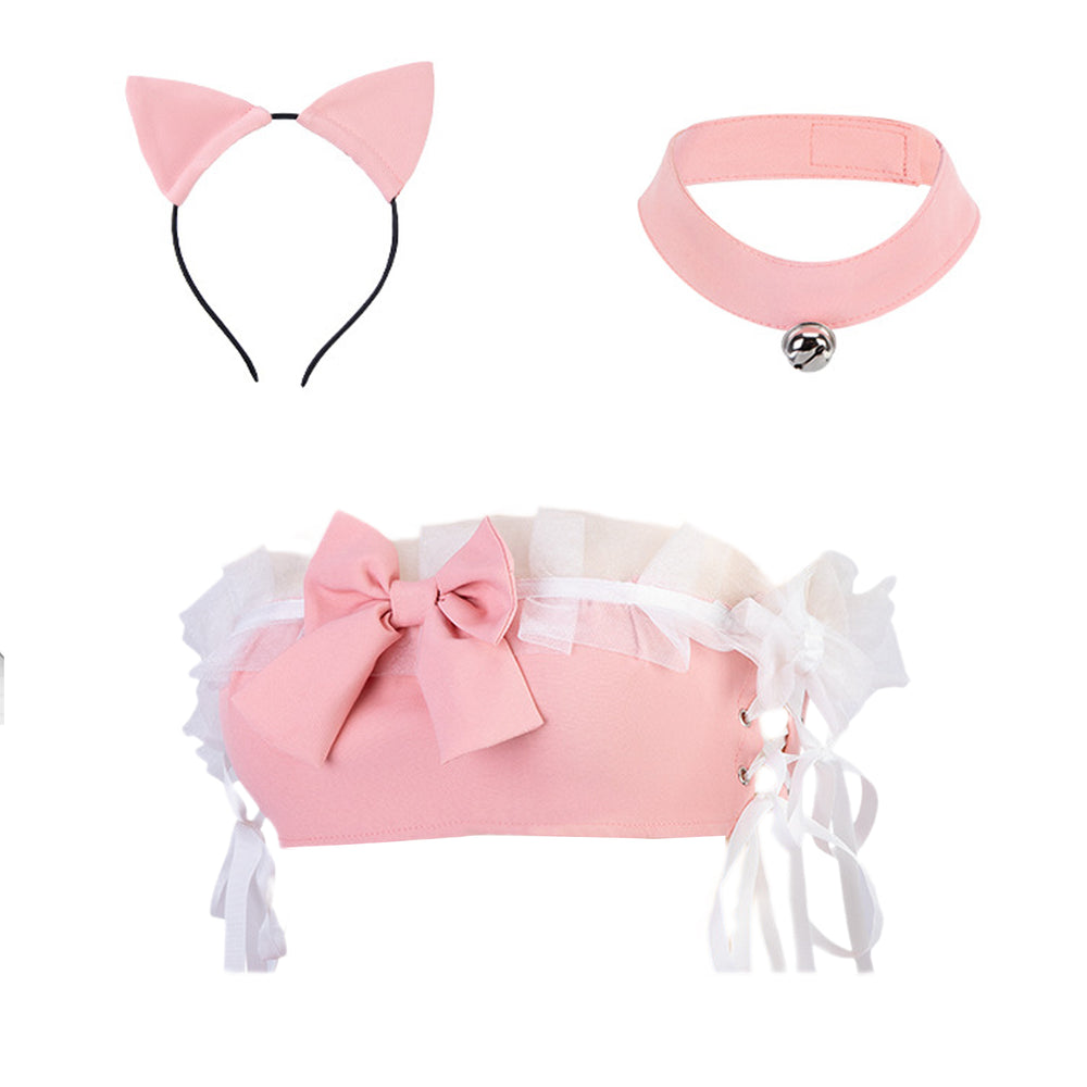 Yomorio Naughty Cat Girl Lingerie Set Pink Neko Outfit Anime Cosplay C ...