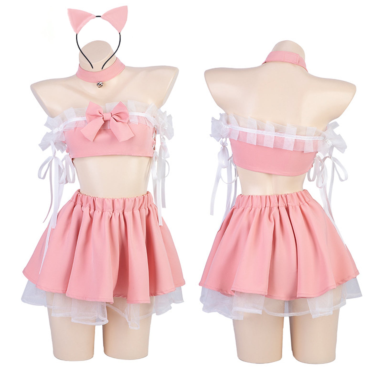 Yomorio Naughty Cat Girl Lingerie Set Pink Neko Outfit Anime Cosplay C