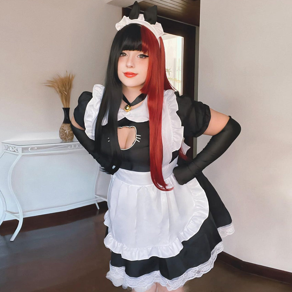 Yomorio Neko Maid Cosplay Costume Cat Maid Outfit Cute Lolita Fancy Dress, Black / M