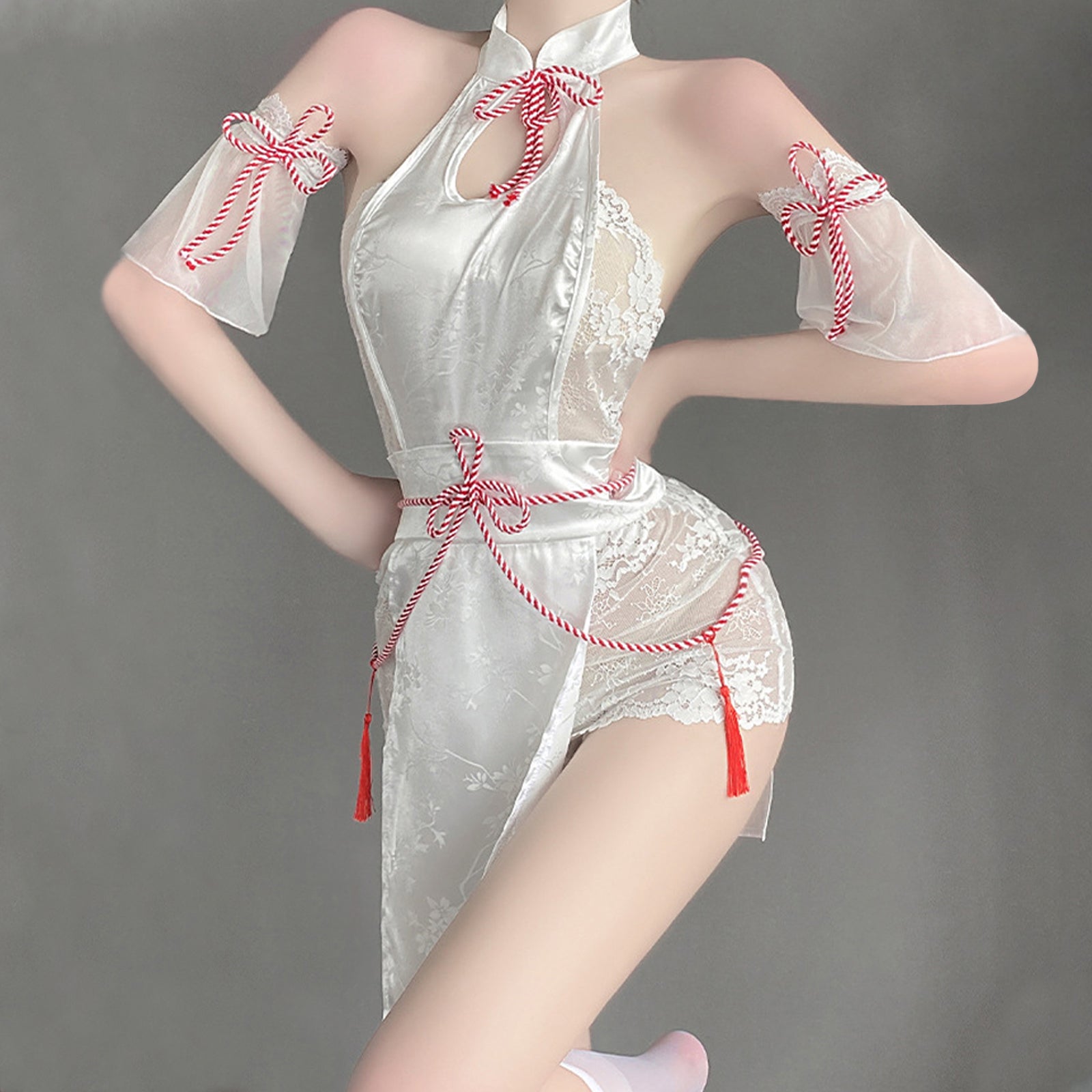 Yomorio Sexy Lace Chinese Style Lingerie Cosplay Costume White Backles YOMORIO Yomorio Sexy Lace Chinese Style Lingerie Cosplay Costume White Backles YOMORIO