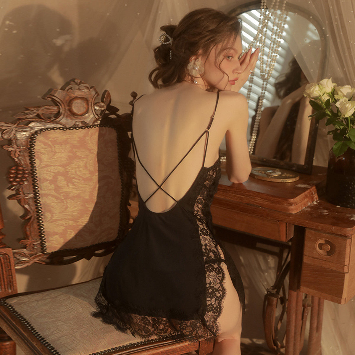 Yomorio French Style Lace Lingerie Set | Seductive Sleepwear