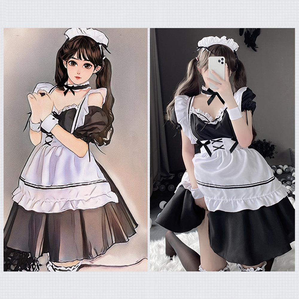 Yomorio Sexy Maid Costume Cute Lolita Cosplay Outfit French Apron Maid ...