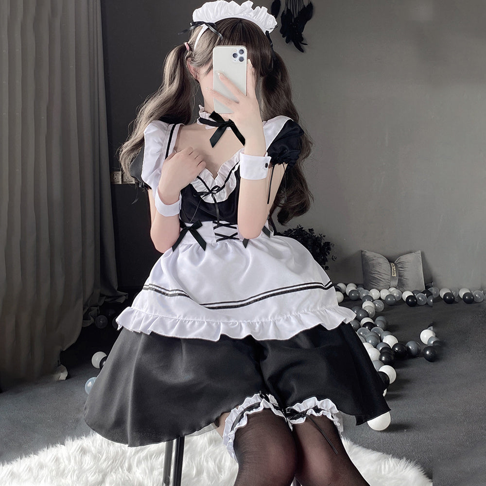 Yomorio Sexy Maid Costume Cute Lolita Cosplay Outfit French Apron Maid Fancy Dress