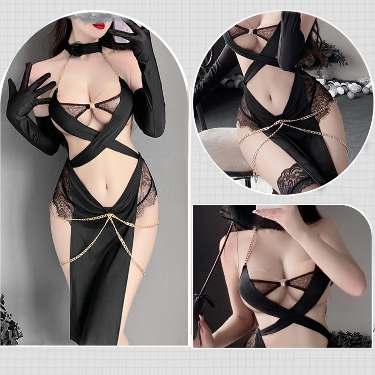 Yomorio Sultry Neko Girl Cosplay Costumes Anime Cat Exotic Lingerie Set Goddess Anubis Outfits