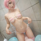 Sexy Anime Stripe Cosplay Lingerie Cute Micro Bikini Set Kawaii Bra and Panty
