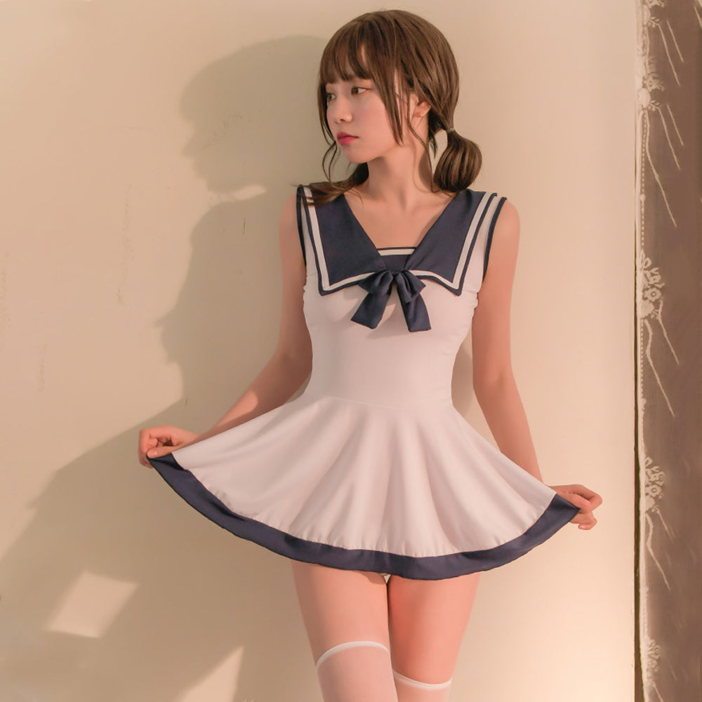 YOMORIO Women Sexy Schoolgirl Lingerie Lolita Sailor Cosplay Uniform Japanese Anime Student Dress