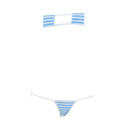 Sexy Anime Stripe Cosplay Lingerie Cute Micro Bikini Set Kawaii Bra and Panty