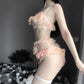 Sexy Erotic Lace Lingerie Transparent Mesh Ruffle Cosplay Costume for Night