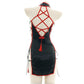 Sexy Chinese Strap Hollow Cheongsam Dress Anime Cosplay Lingerie Traditional Qipao Babydoll