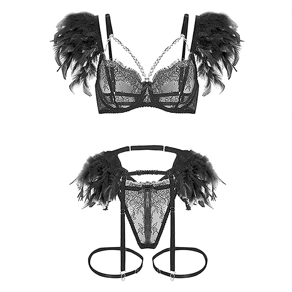 YOMORIO Feather Lingerie Sets - Elevate Your Sensuality for Valentines