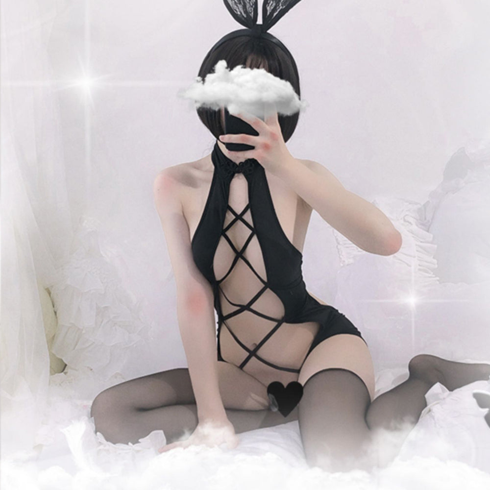 Sexy Backless Lingerie Costume Hollow Out Anime Jumpsuit