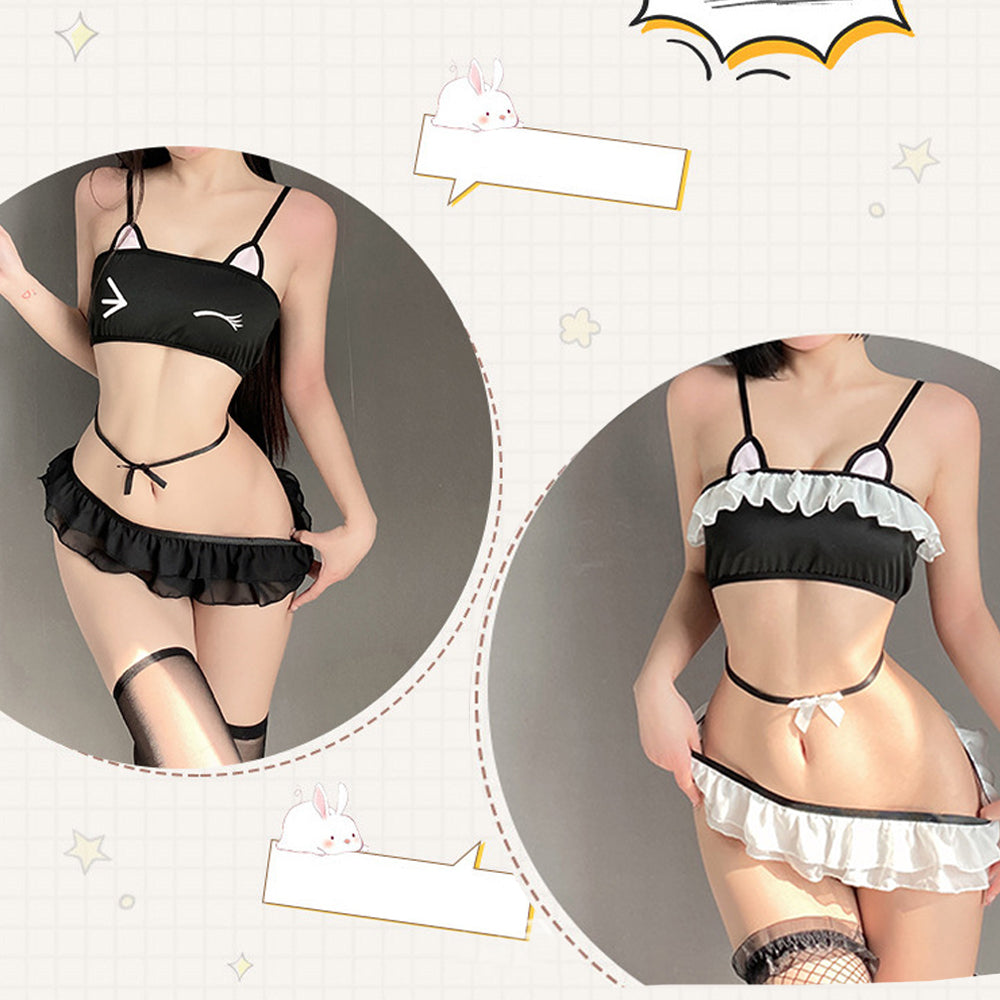 Sexy Cat Cosplay Costume Lingerie Set Anime Girls Swimwear Lolita