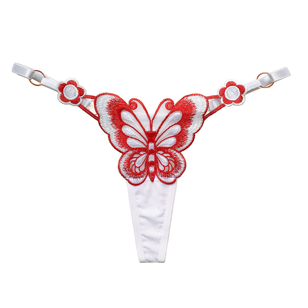Butterfly Decoration C String Underwear For Women Red – Nightytonight