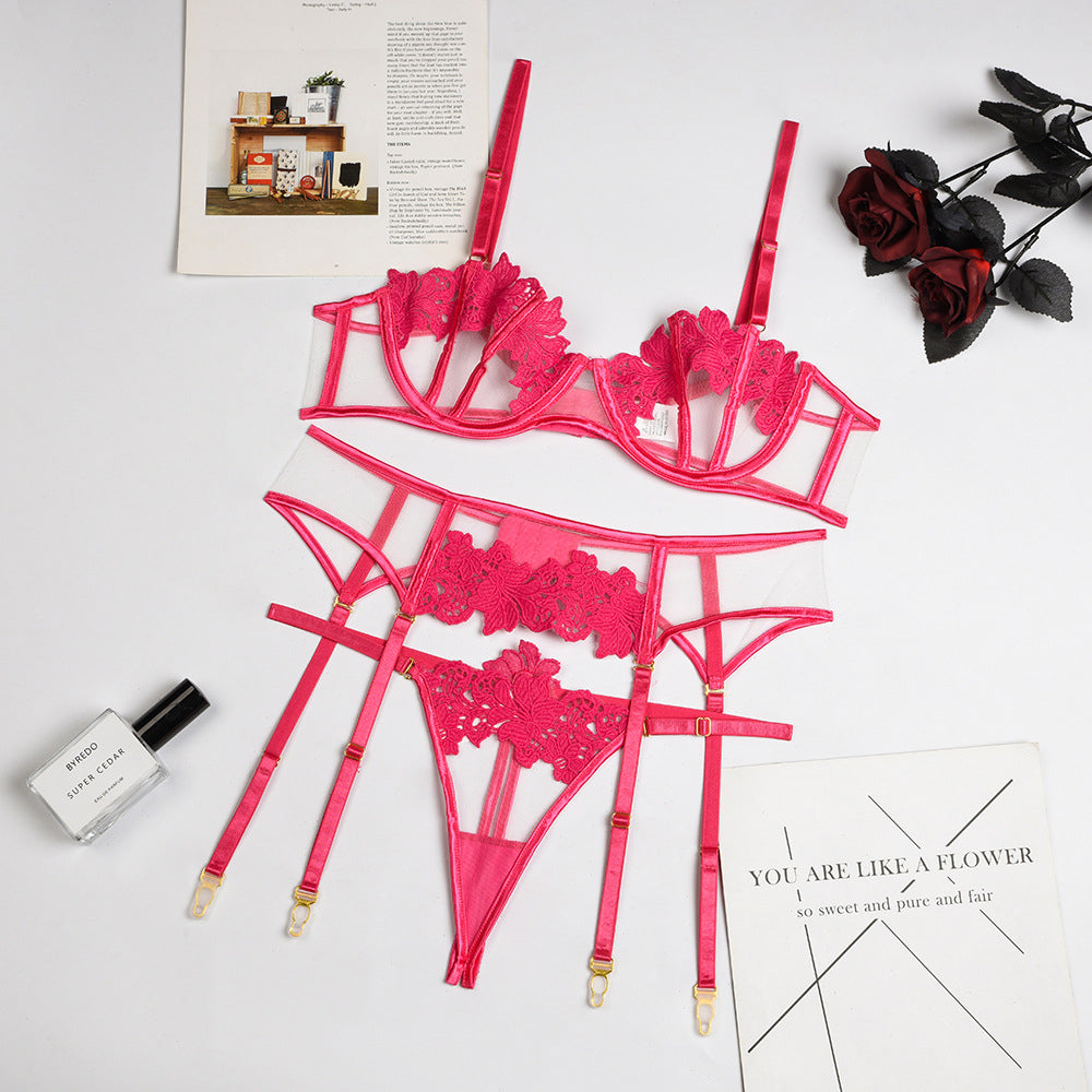 Yomorio Lace Lingerie Set - Seductive Floral Bras and Panties