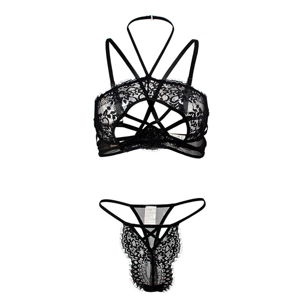 Yomorio Black Lace Bra Set | Sexy Lingerie for Valentine's Day
