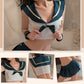 Japanese Schoolgirl Cosplay Lingerie Sexy Sleeveless Crop Top and Skirt Sailor Costume