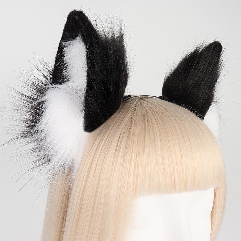 Fox Cat Ears Hair Headband Long Fur Animal Wolf Cosplay Party Headwear