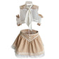 Cute School Girl Cosplay Costume Sexy Lingerie Set See Through Top and JK Plaid Skirt Outfit