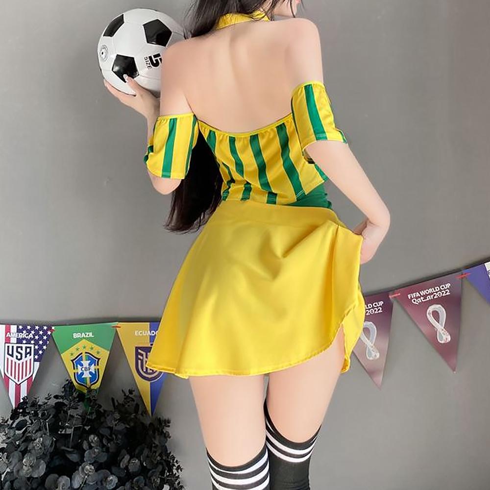 Sexy Cheerleader Costume Lace Up V Neck Football Girl Cosplay