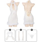 Furry Bodycon Lingerie Dress with Bunny Ear Halter V Neck Backless Sweater Dress