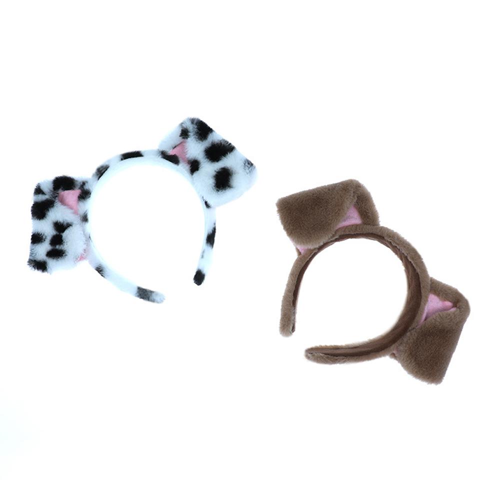 Cartoon Dog Ears Headband Fluffy Dalmatian Dog Ears Headwear Puppy Ears Costume Accessory