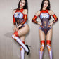 Genshin Impact Cosplay Costume Amber Game Roleplay Bodysuit Anime Swimsuit Sexy Roleplay Lingerie Set