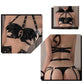 Sexy Succubus Lingerie Set Black PU Leather Devil Costume Bat Wings Demon Cosplay Outfit