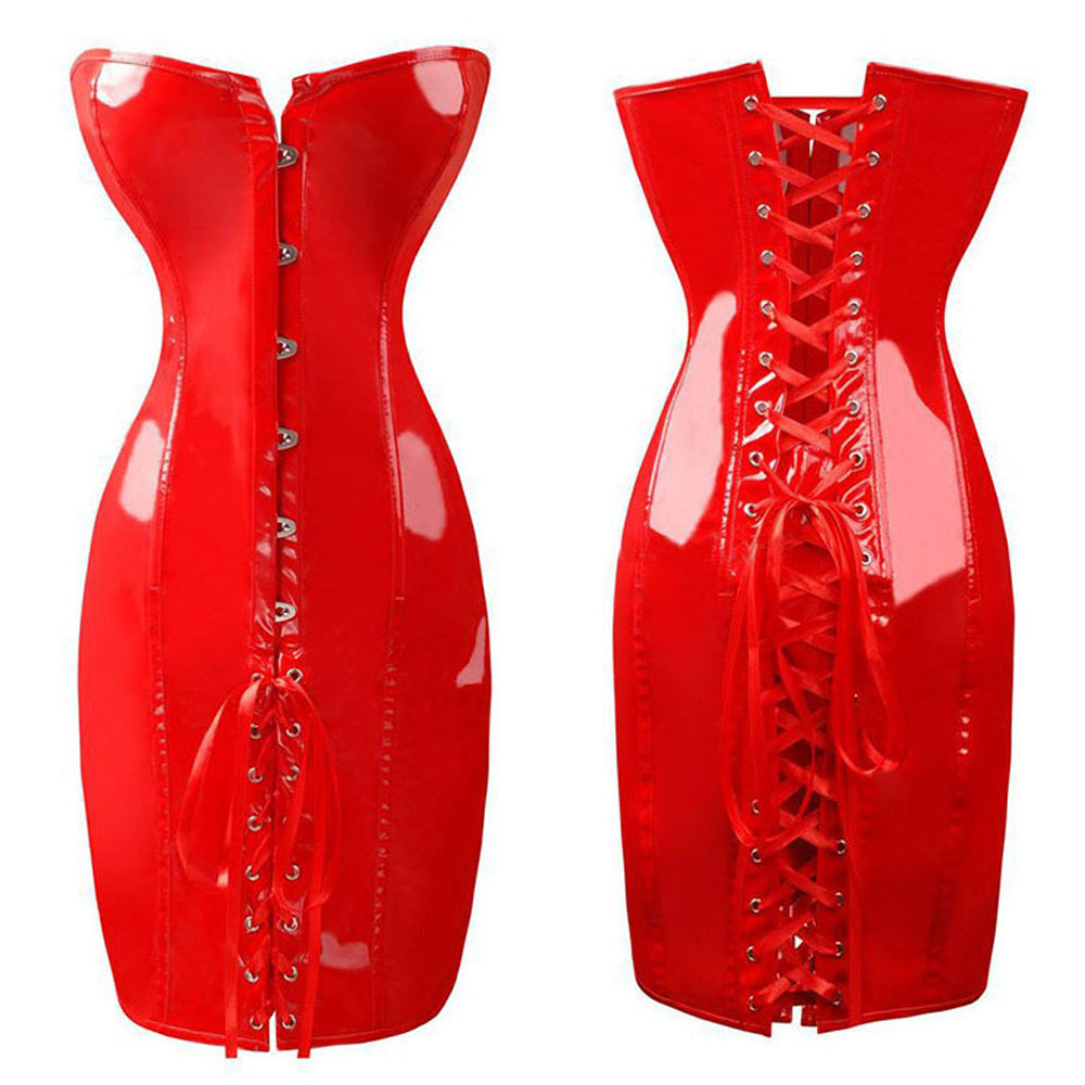 red latex dresses plus size Final Sale Plus Size Faux Wrap Fringe Shoulder BodyCon Dress in Red