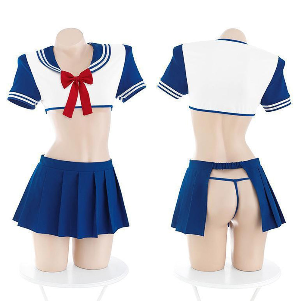 Sailor Moon Cosplay Costume Japanese Anime JK Uniform Sailor Crop Top and Pleated Skirt