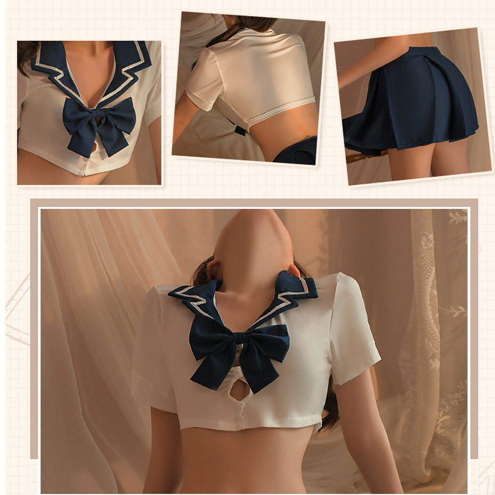 Sil Pak Blad School Girl Sex - Sexy Schoolgirl Outfit School Girl Lingerie Costume Sailor Short Sleev â€“  YOMORIO