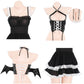 Succubus Little Devil Cosplay Costume Sleeveless Lolita Dress with Latex Wing Corset
